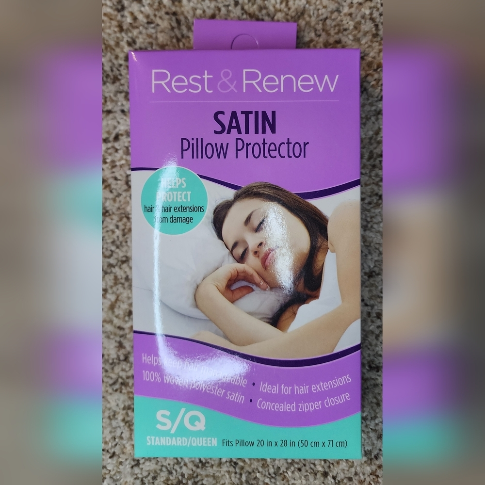 Satin pillow protector Standard/Queen white